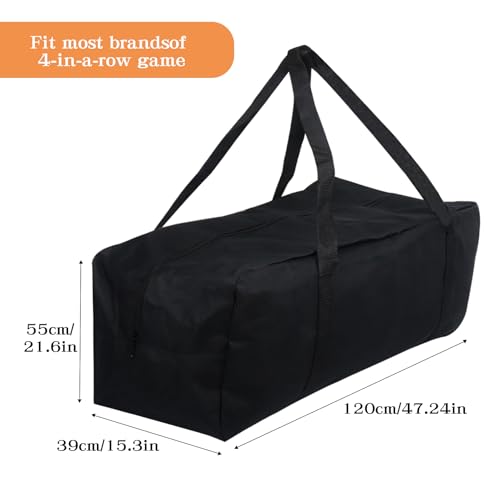 Klmnop Giant 4 in a Row Carrying Bag, 47 x 15 x 21 Inch Waterproof Giant Game Carry with Handle Easy Storage & Transportation for Giant Connect 4 Yard Outdoor Game(Black)