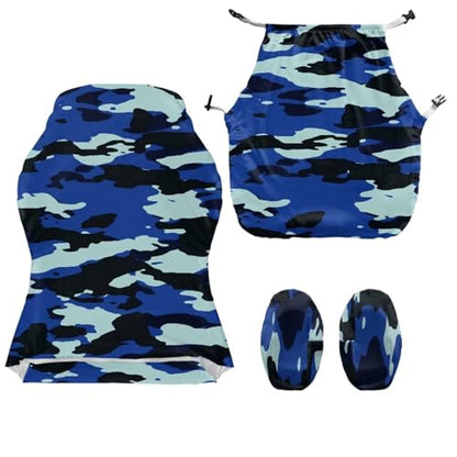 Blue Camo Gaming Chair Cover Cat Scratch Proof Non Slip Stretchable Gaming Chair Covers Slipcovers Attached Arms Breathable Washable Swivel Armchair Slipcovers of Computer Video Game Office - color: Blue Camo