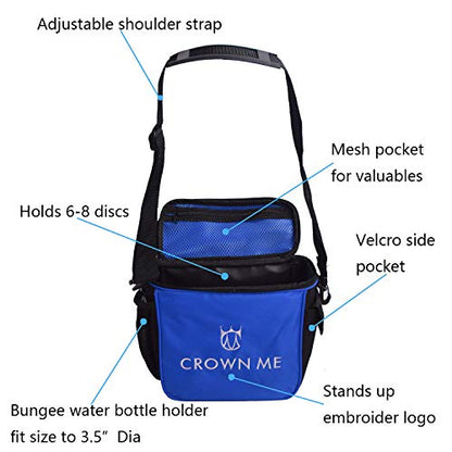 CROWN ME Disc Golf Starter Set,Disc Golf Set with 6 Discs, 1 Marker,1 Towel and Starter Disc Golf Bag Fairway Driver - color: Blue