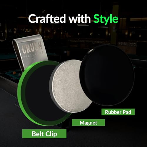 Ultra-Grip Magnetic Chalk Holder Clip - Neodymium Belt Clip for Secure Cue Chalk, Pool Stick Chalk Holder, Ideal for Billiards & Pool Accessories, Cue Stick Magnetic - color: Green