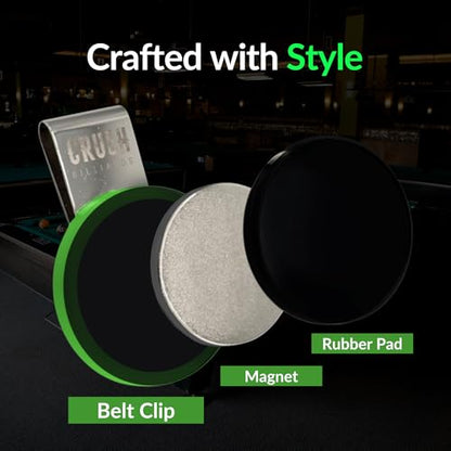 Ultra-Grip Magnetic Chalk Holder Clip - Neodymium Belt Clip for Secure Cue Chalk, Pool Stick Chalk Holder, Ideal for Billiards & Pool Accessories, Cue Stick Magnetic - color: Green