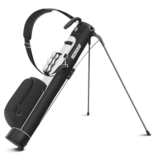 Findway Golf Stand Bag, Upgraded Par 3 Golf Bag Pitch n Putt Small Golf Bag with Ball Holder and Cooler Bag, Lightweight Golf Carry Bag for Men Women - color: Black