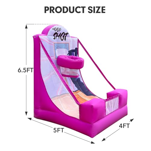 Inflatable Basketball Hoop Carnival Game with Built-in Blower – Portable Sports Game for Backyard Party, School Carnival & Family Fun Event - style: Basketball Hoop