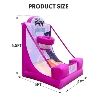 Inflatable Basketball Hoop Carnival Game with Built-in Blower – Portable Sports Game for Backyard Party, School Carnival & Family Fun Event - style: Basketball Hoop