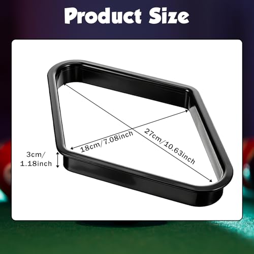 JJUNW Pool Ball Rack, Black Pool Triangle Table Rack, Pools Balls Billiard Set Pools Chalk Holder, Billiard Training Tools for Pooling Table Accessories