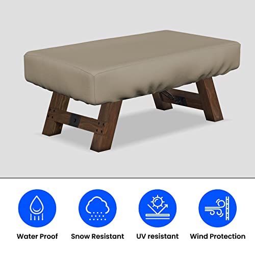 Covers & All Air Hockey Table Covers, Made of 12 Oz Waterproof & UV-Resistant Cover Max Fabric, Suitable for Indoors/Outdoors (88" W x 44" D x 15" H, Beige) - color: Beige