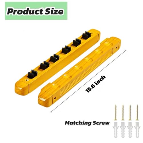 Wooden Billiard Cue Sticks Rack,2-Piece 4/6/8 Billiard Pool Cue Rack Wall Mounted Holders (wood yellow, 6 cue) - color: wood yellow, size: 6 cue