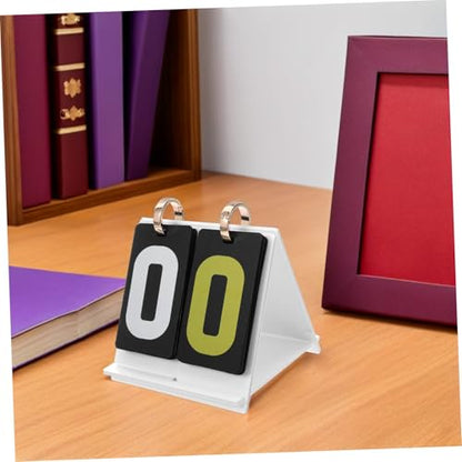 Portable Card Game Score Counter Manual Flip Scoreboard with Large Numbers Smooth Flipping Mechanism Tabletop Score Keeper for Volleyball Football and Board Games