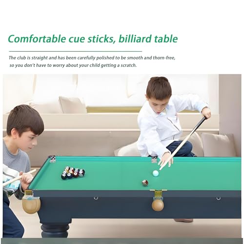 55" Foldable Billiard Table for Kids & Adults - Safe Anti-Collision Design, 330 Lbs Load Capacity, Includes Balls, Cues, Chalk & Brush - Portable Wooden Pool Table for Indoor Outdoor Use - size: 55inB