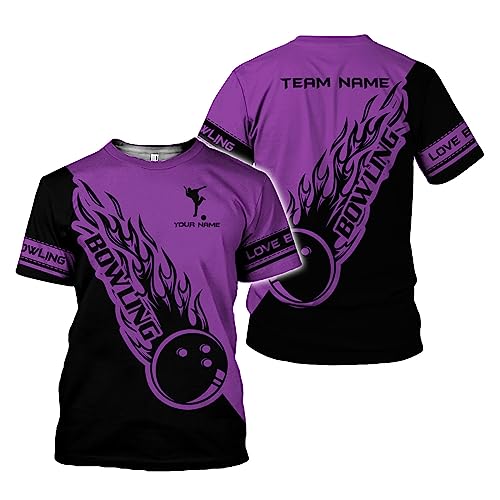 Rivelus Personalized Name Bowling Shirts for Men and Women 3D, Bowling Shirts for Team Bowling, Bowling Shirts Gift - color: Blm23