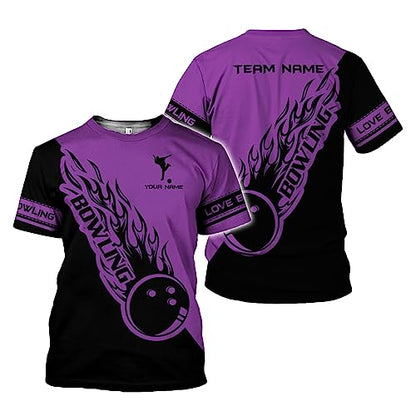 Rivelus Personalized Name Bowling Shirts for Men and Women 3D, Bowling Shirts for Team Bowling, Bowling Shirts Gift - color: Blm23