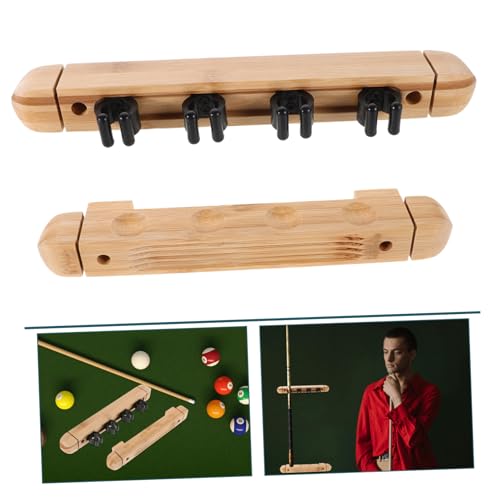 POPETPOP 1 Set Wall Mounted Solid Wood Pool Cue Rack Billiard Stick Holder Organizer Elegant Roman Design for Home Clubs Bars Efficient Storage for Pool Accessories