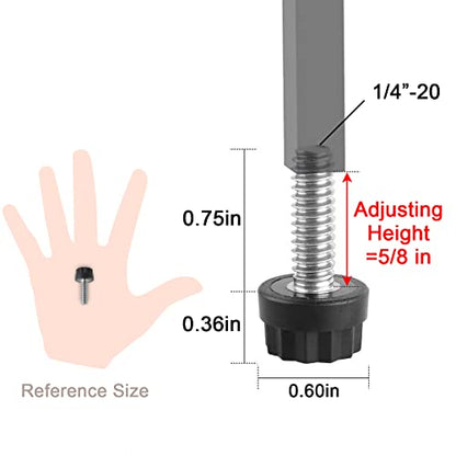 Stainless Steel Screw Leveling Feet 1/4” Furniture Levelers Adjustable Table Levelers Chair Levelers Outdoor Indoor Furniture Feet for Table, Chair, Cabinet, Patio Furniture Legs, 24 pcs Pack - color: Furniture Levelers 24pack-stainless Steel