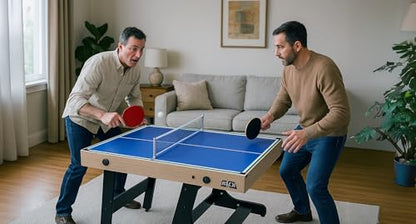 KICK Quatro 55" 4-in-1 Foldable Multi Game Table – Foosball, Billiards/Pool, Push Hockey & Ping Pong - color: Brown