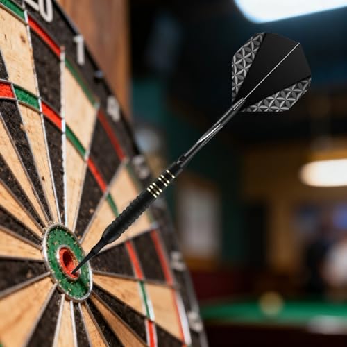 Professional Soft Tip Darts Set, Black Darts with Edge Grip, 6.1 in, Includes Case & Shafts