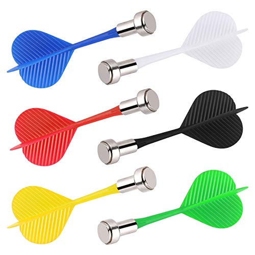 Accmor Magnetic Darts, Magnetic Darts Replacement for Magnetic Dartboard - color: 36 Pack-Red, White, Black, Blue, Yellow, Green