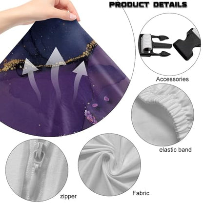 Suobstales Butterfly Moon Lavender Marble Pattern Gaming Chair Cover Stretch Computer Office Chair Cover for Armchair, Swivel Chairs, Computer Boss Chair, Removable Chair Slipcovers with Armrest Cover - color: Butterfly Moon Lavender Marble