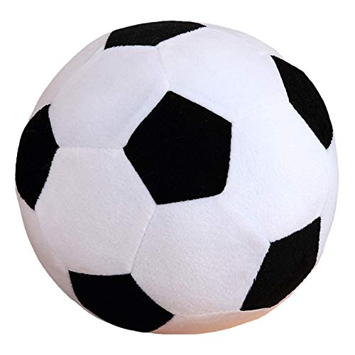AOQI Fluffy Stuffed Toy Soccer Ball Plush Pillow Soft Durable Stuff Soccerball Gift for Kids Boy Baby (Black -White,7.8inch/20cm) - color: Black -White, size: 7.8inch/20cm