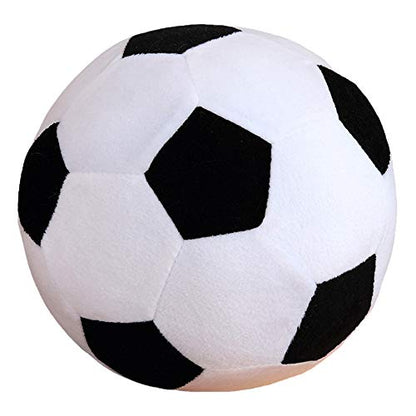 Plush Soccer Balls - Fluffy Stuffed Toy Soccer Ball Plush Pillow Soft Durable Stuff Soccerball Gift for Kids Boy Baby (Black -White,11.8inch/30cm) - color: Black -White, size: 11.8inch/30cm