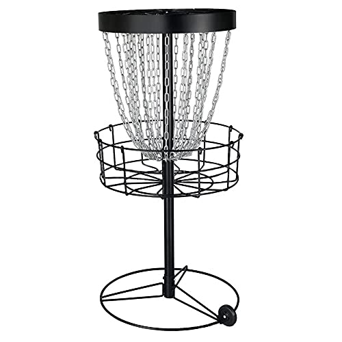 Disc Golf Basket Double Chain Practice Basket for Disc Golf Portable Metal Disc Golf Target Flying