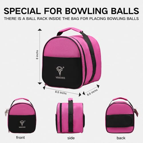 Compact Single Bowling Ball Tote Bag for Spare Ball, Lightweight One-Ball Bowling Bag with Built-In Ball Holder, Easy Carry Handle, Durable for Practice & League Play - color: Purple