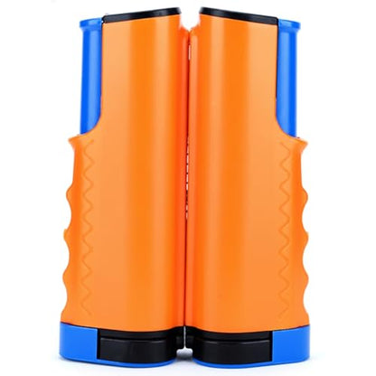 Retractable Table Tennis Net Set, Portable Clip-On Ping Pong Net for Any Flat Surface, Tool-Free Setup with Durable Plastic Construction - color: Orange