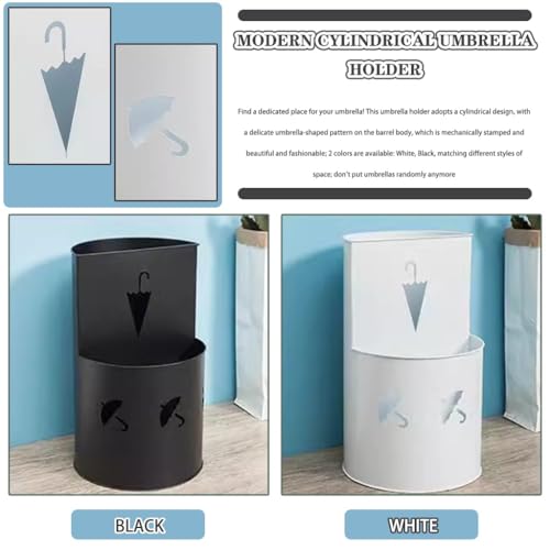 Modern and Simple Cylindrical Umbrella Stand Indoor Holder - Hotel Creative Hollow Partition Bin, Cane Storage Rack - color: White