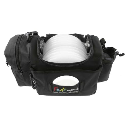 Fade Crunch Disc Golf Bag – Shoulder Strap Design with Insulated Lining for Dual Bag & Cooler Use – Great for Beginner & Intermediate Disc Golfers - color: Black