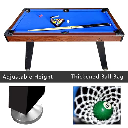 DRM 5FT Pool Table Set Steady Billiards Table with All Accessories, Snooker Table