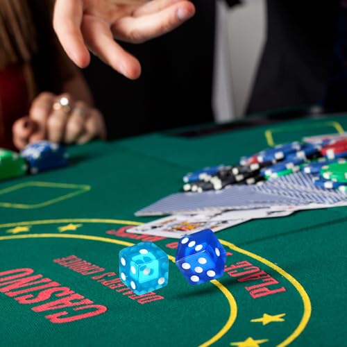 Seenelling 36 Piece 19 mm Casino Style Craps Dice Sets Acrylic and Translucent D6 Dice, Square W/Rounded Edge for Casino, Craps, Table Games and Board Games (Classic Color) - color: Classic Color