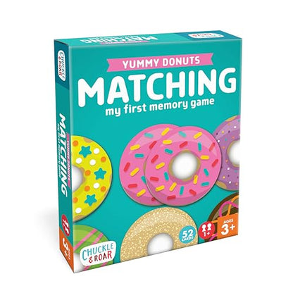 Chuckle & Roar My First Memory Game - Donuts, Ages 3+, 52 Tiles - Builds Recall & Focus, Preschool Play - Sturdy Tiles, Matching Game - Solo or Group Play, Toddler Activity Ages 3-5 - color: Donuts