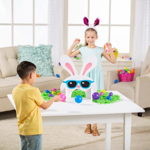 Gajula.Enterprises 15 1/4" x 18" Bunny Mouth Bowling Game with 4" Balls – 7 Piece Set