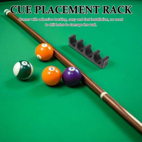 Toyvian 3pcs Wall-mounted Pool Cue Holder with 4-hole Self-adhesive Design Billiards Stick Rack for Home and Club Cue Storage Sturdy for Billiard Room