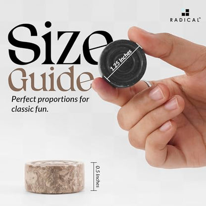 Radicaln Marble Checker Figures 1.25'' Inches Black and Oceanic Handmade Checker Pieces for Chess Board Game Draughts Game, Chess and Checkers Set - color: Black and Oceanic