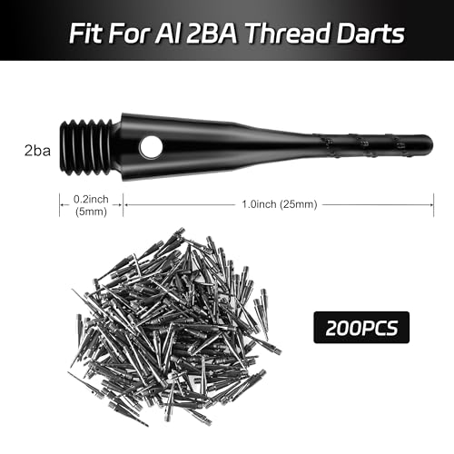 CyeeLife Darts Soft Tip,2BA Thread Soft Tip Dart Point 200 Pack, Plastic Tip Dart Points, Soft Tip Sets, Dart Accessory