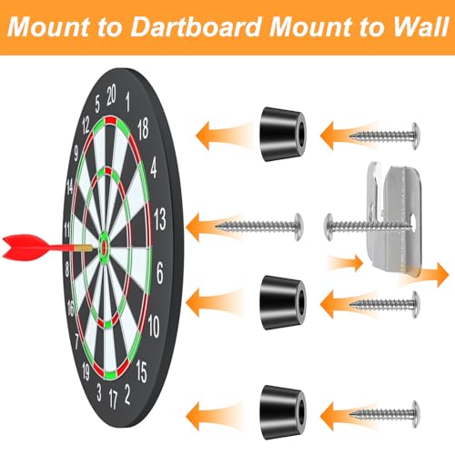 2 Sets Portable Dartboard Mounting Bracket Kit, Dartboard Hanging Hardware with Screws Stabilizers for Wall Mounting Dartboards Bracket for Hanging Dartboards Accessories