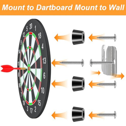 2 Sets Portable Dartboard Mounting Bracket Kit, Dartboard Hanging Hardware with Screws Stabilizers for Wall Mounting Dartboards Bracket for Hanging Dartboards Accessories