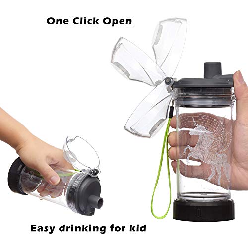 Lightzz Kids Water Bottle with 3D Glowing Hockey LED Light - 14 OZ Tritan BPA Free - Creative Ideal Travel Cup Gift for School Kid Boy Child Holiday Camping