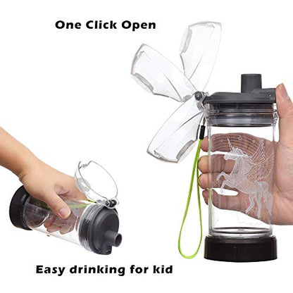 Lightzz Kids Water Bottle with 3D Glowing Hockey LED Light - 14 OZ Tritan BPA Free - Creative Ideal Travel Cup Gift for School Kid Boy Child Holiday Camping