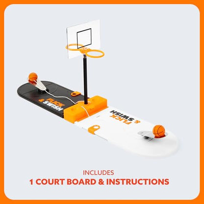 Flick & Swish Basketball Hook & Ring Game By Relatable, Exciting 2 Player Games Everyone Can Enjoy, This Mini Basketball Game Includes 1 Court Board and Instructions