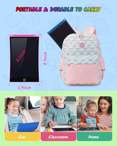 TECJOE 2 Pack LCD Writing Tablet, 8.5 Inch Colorful Doodle Board Drawing Tablet for Kids, Kids Travel Games Activity Learning Toys Birthday Gifts for 3 4 5 6 Year Old Boys and Girls Toddlers - color: Dark blue Magenta