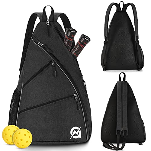 A11N SPORTS Pickleball Bag, Reversible Crossbody Sling Bag/Backpack for Women Men - color: Black