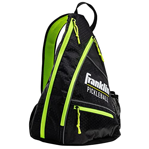 Franklin Sports Pickleball Bags - Sling Bag Backpack for Gear + Equipment - Men + Women - Holds Paddles, Balls + Accessories - color: Black/Green, size: One Size