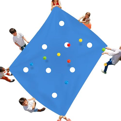 Sonyabecca Blue Hole Tarp Team Building Game Learning Fun Team Building Games for Work Teamwork Group - size: 85''Lx57''W