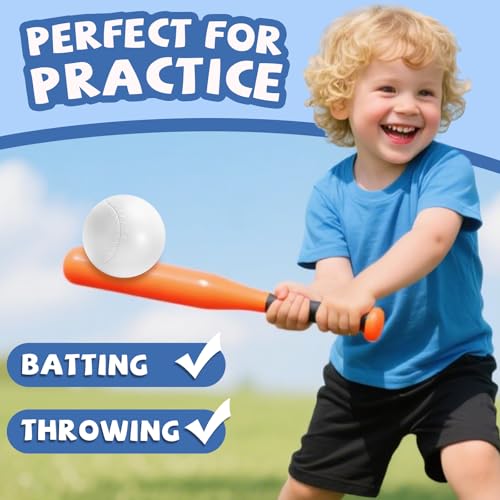 YongnKids 12 Pcs Toddler Baseball Balls Replacement T-Ball, 2.75" Plastic Baseballs with Mesh Bag Perfect for Tee-Ball Practice, Baseball Hitting & Training,Softball,Sports Theme Party Favors Gifts