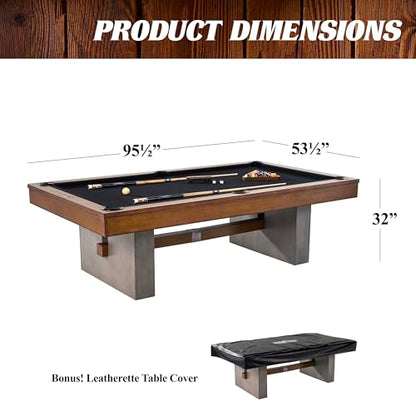 Barrington Billiards Urban Collection Multiple Styles Pool Table, Preassembled Playfields, Perfect for Family Game Rooms - style: 8 Ft. Urban Slate-Tech