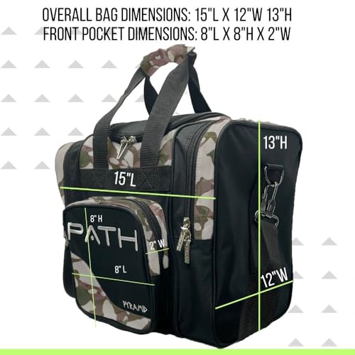 Pyramid Path Pro Deluxe Single Bowling Ball Tote - Holds One Ball, One Pair Shoes Up to Mens 15 - color: Camo