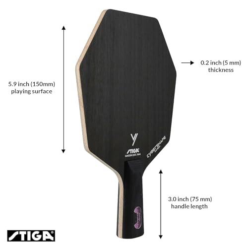 STIGA Cybershape Carbon Table Tennis Blade | Ping Pong Paddle - Unique Design for Larger Hitting Area & Increased Control - Competition Approved - style: Pen/Penhold