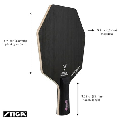 STIGA Cybershape Carbon Table Tennis Blade | Ping Pong Paddle - Unique Design for Larger Hitting Area & Increased Control - Competition Approved - style: Pen/Penhold