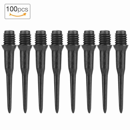100pcs Durable Plastic Spots Replacement Set for Electronic Darts, Blackwhite, 4.5mm Thread Size, Ideal for Adult Sports Game